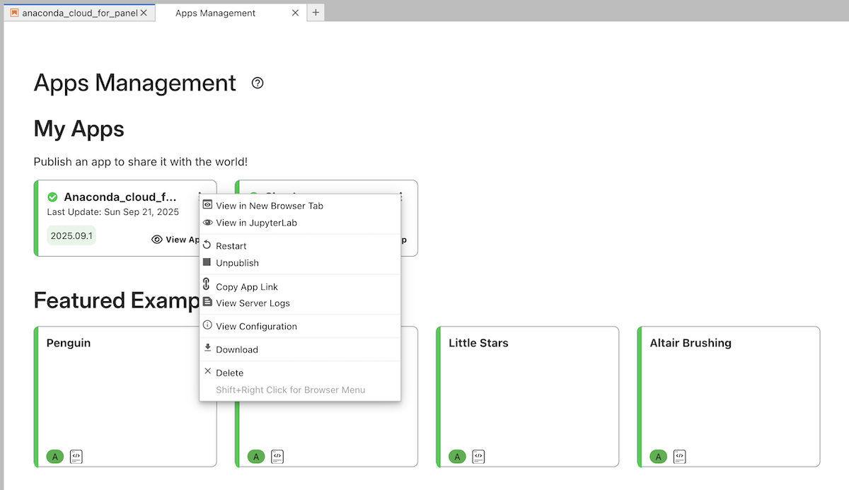 anaconda-notebooks-app-management